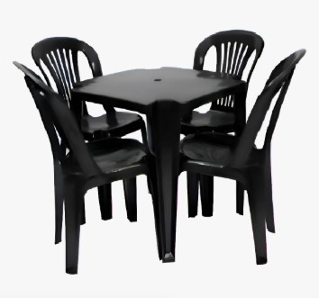 CONJUNTO MESA PRETA C/4 CADEIRAIS 